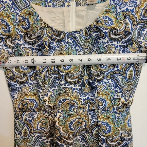 J. Crew Paisley print Multi Color Silk Blend Dress with Pockets Size 4 - Picture 11 of 15